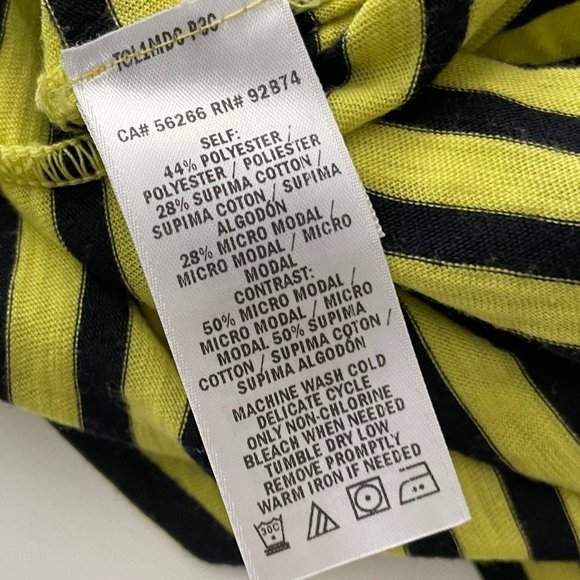NWT Splendid French Stripe Ruffle Top, sz XS YELLOW - Picture 7 of 8